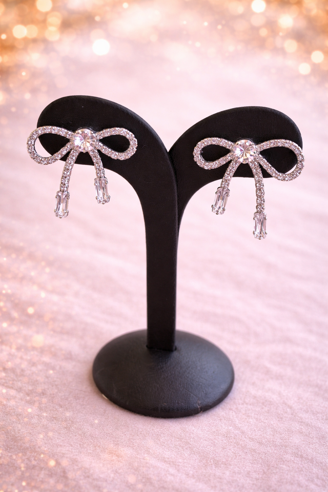Silver Bow Earrings