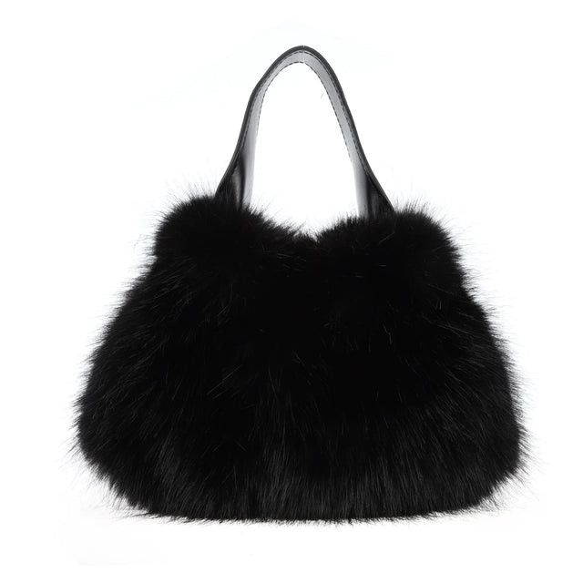Faux Fur Bag - Black
