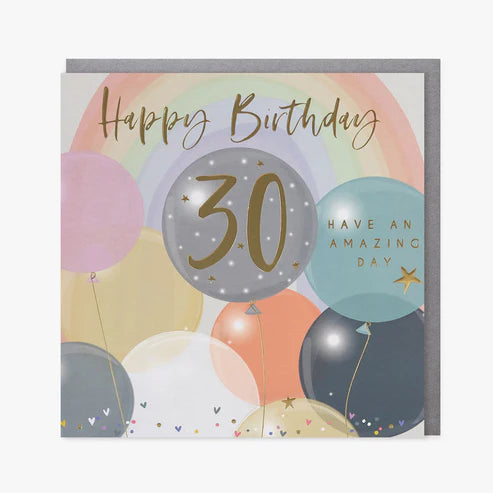 30th Birthday Card - Balloons
