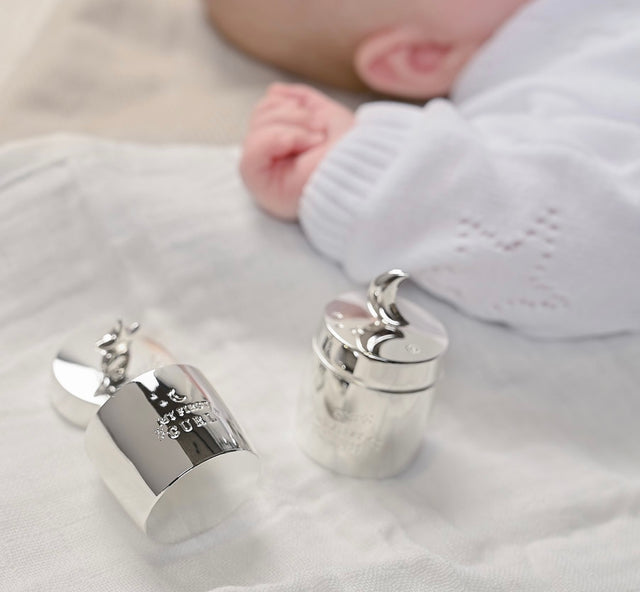 First Tooth & Curl Keepsake Boxes - Star and Moon