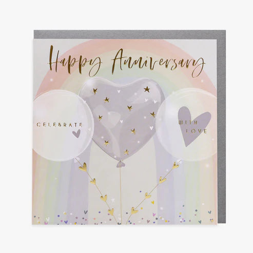 Anniversary Card - Rainbow Balloons