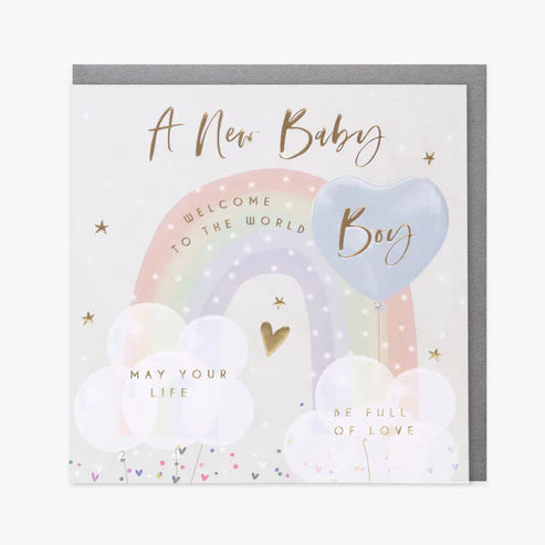 New Baby Boy Card - Rainbow