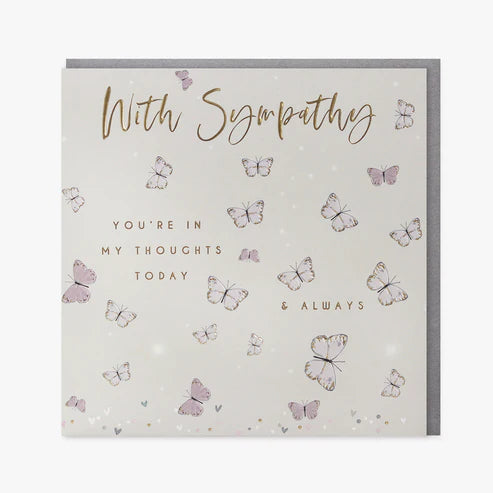 With Sympathy Card - Butterflies