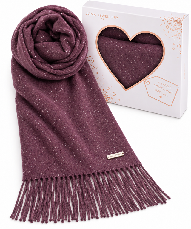 Foil Speckle Boxed Scarf - Heather
