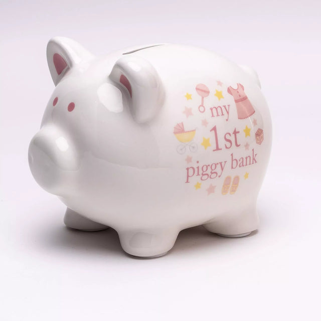 Baby Girl Piggy Bank Set