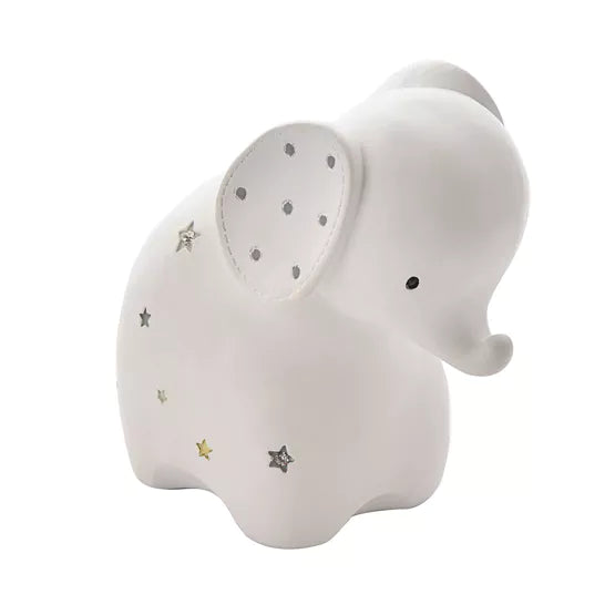 Elephant White Resin Money Bank