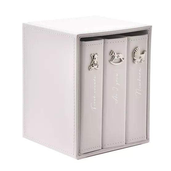 White Baby Photo Albums - Set of 3
