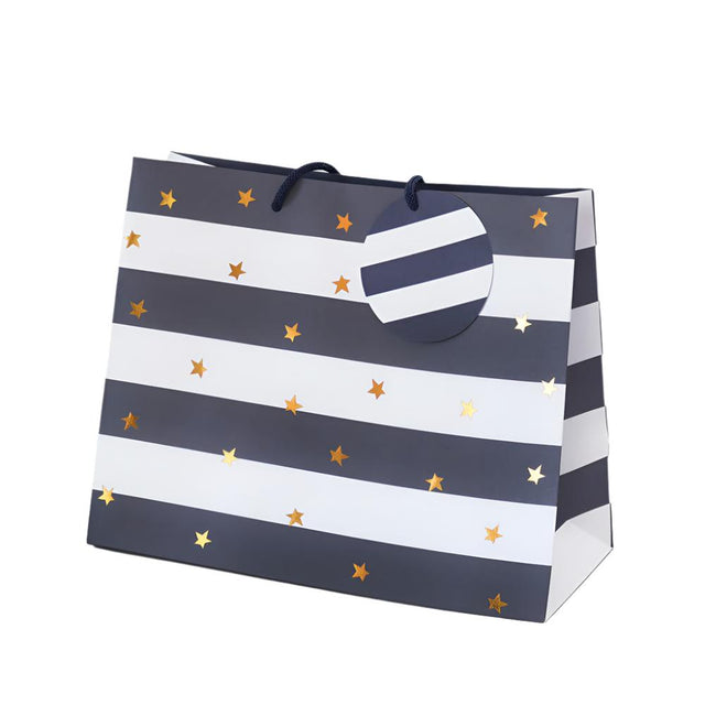 Belly Button Giftware Navy Stripe & Stars Tote Gift Bag