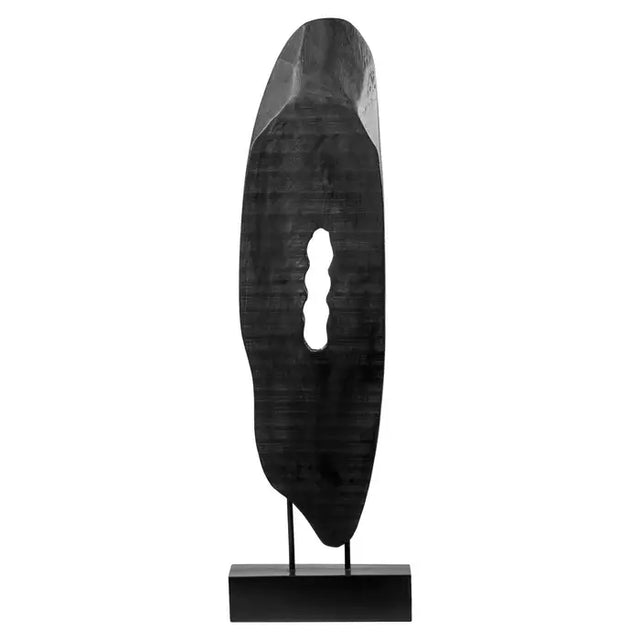 Black Rustic Vertical Wood Sculpture