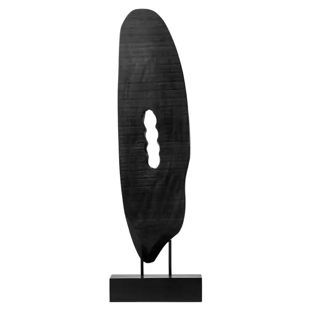 Black Rustic Vertical Wood Sculpture