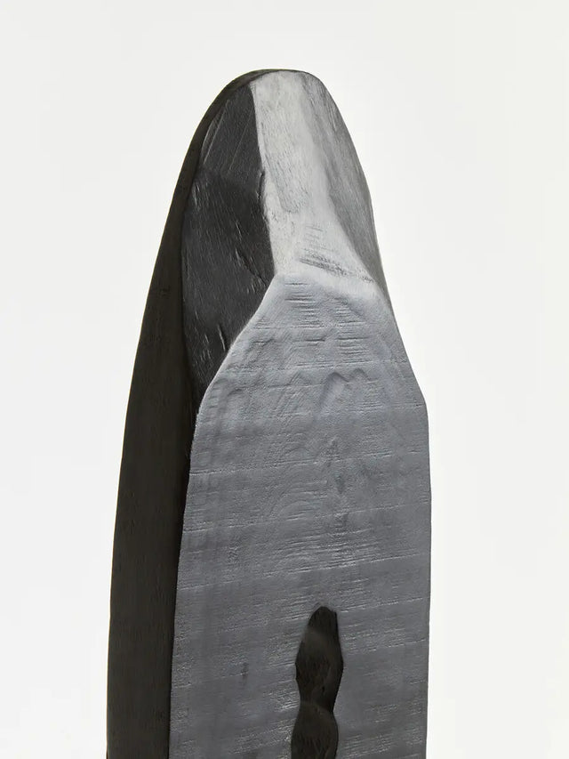 Black Rustic Vertical Wood Sculpture