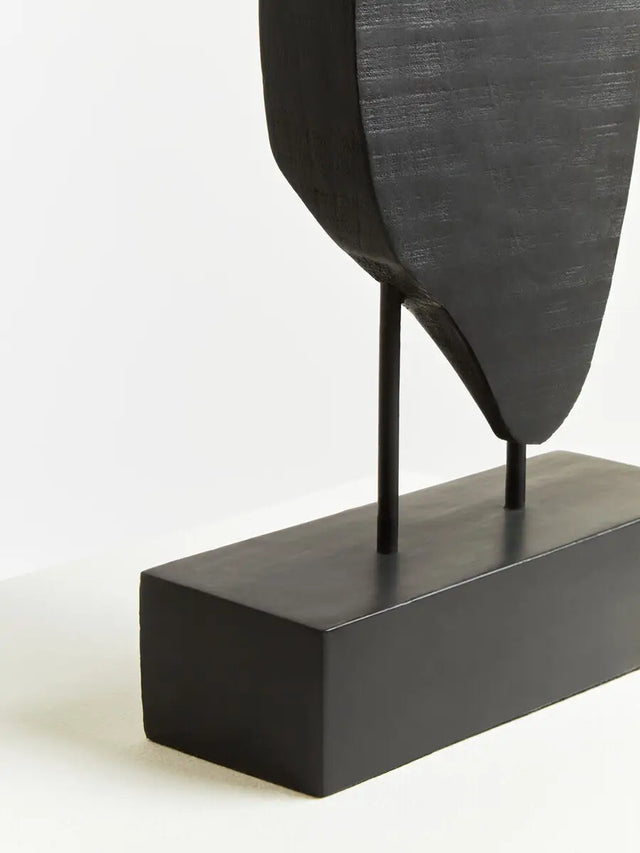 Black Rustic Vertical Wood Sculpture