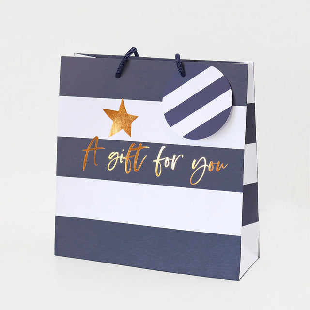 Blue Stripes Gift Bag - Medium