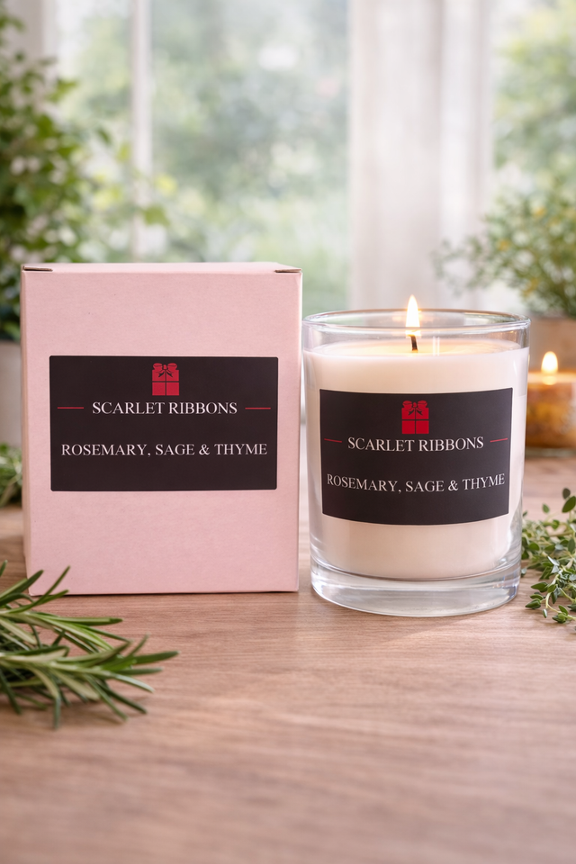 Scarlet Ribbons 30cl Glass Candle - Rosemary Sage & Thyme