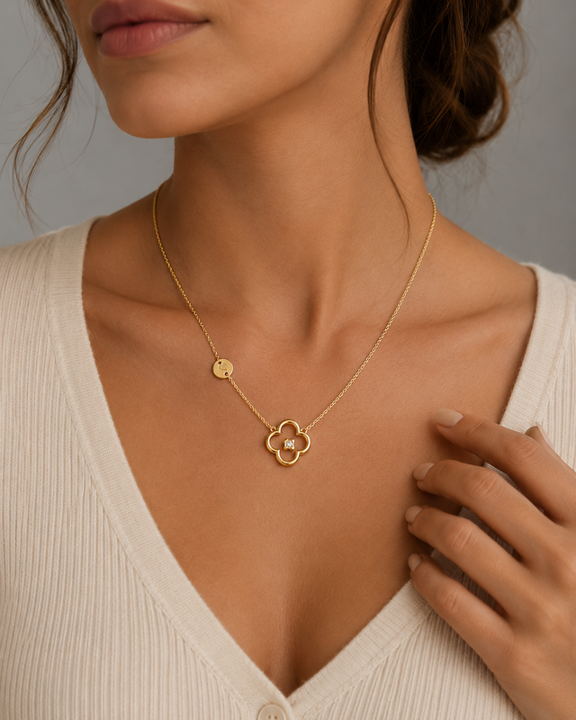 Miss Dee Gold Clover Necklace