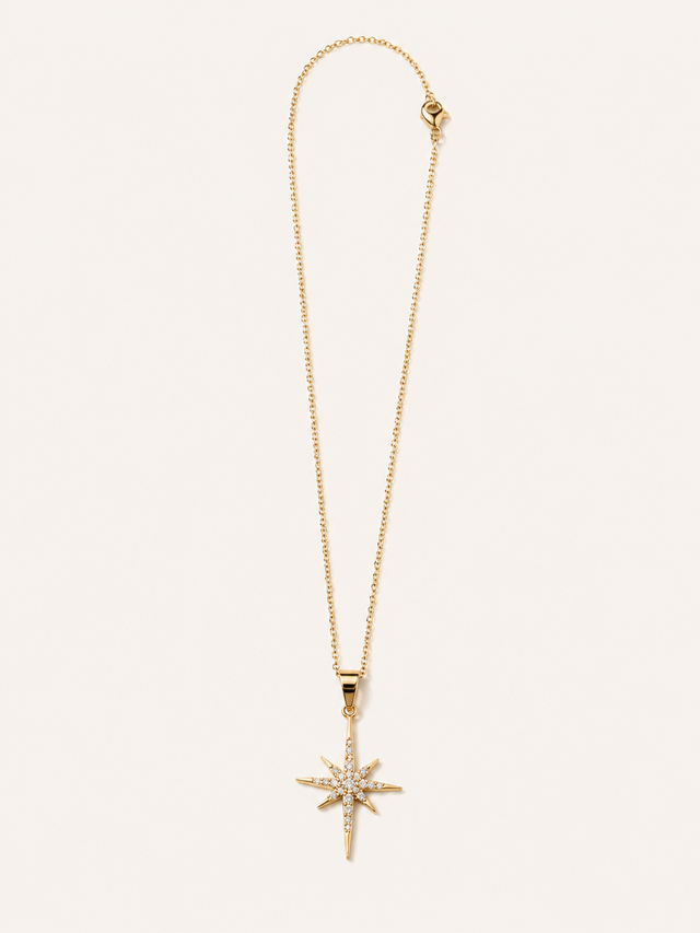 Crystal Star Necklace - Gold
