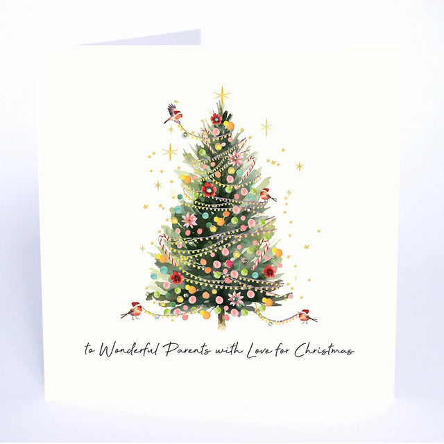 To Wonderful Parents With Love For Christmas Card