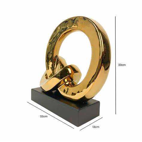 Shiny Gold Abstract Knot Sculpture