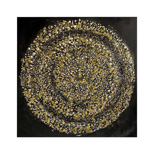Black and Gold Spiral Abstract Canvas 90x90