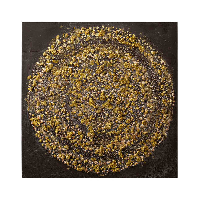 Black and Gold Spiral Abstract Canvas 90x90