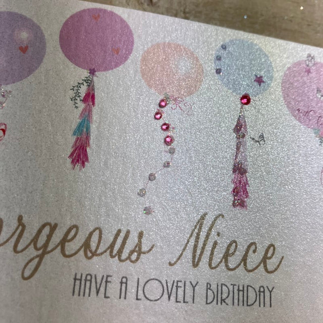 Gorgeous Niece Birthday Card - Pretty Balloons