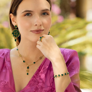 Zinnia Drops Necklace - Green