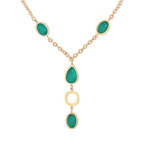 Zinnia Drops Necklace - Green