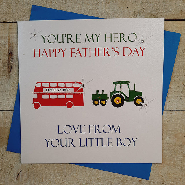 Fathers Day Card - Bus & Tractor