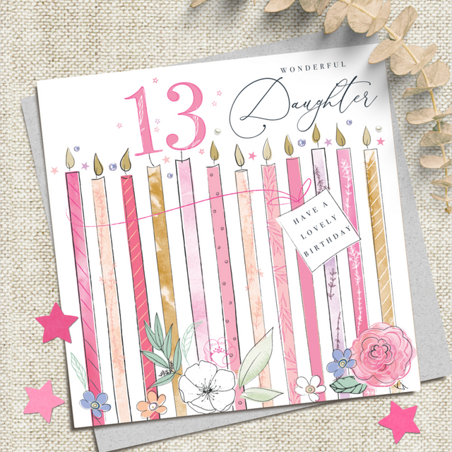 Daughter 13th Birthday Card - Candles