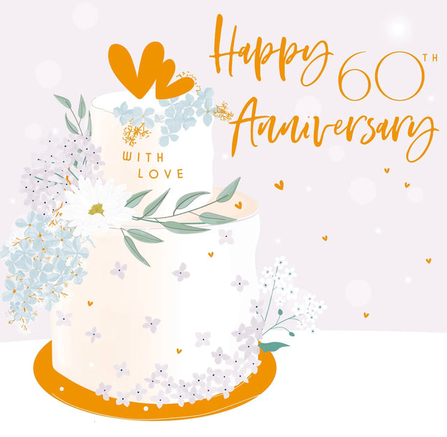 60th Anniversary Card - Cake