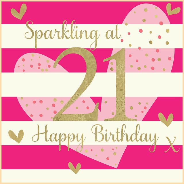 Sparkling at 21 Birthday Card