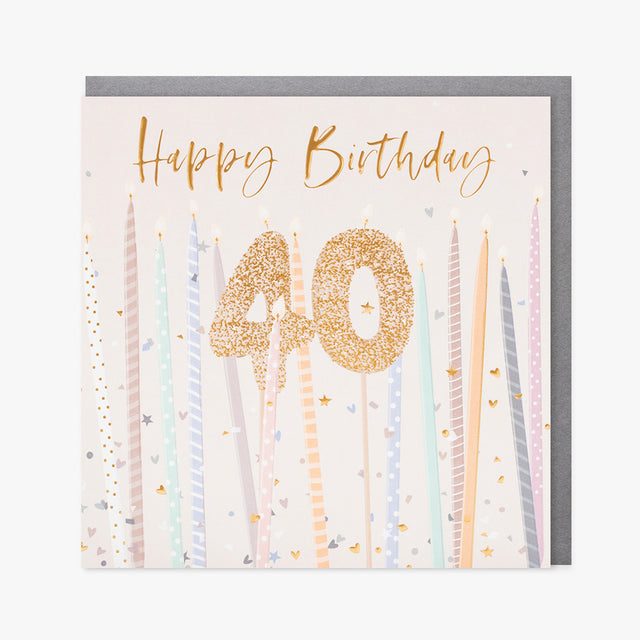 40th Birthday Card - Candles