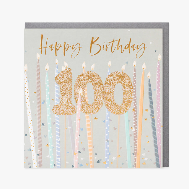 100th Birthday Card - Candles