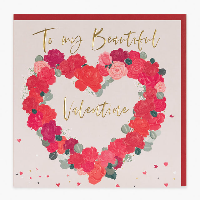 My Beautiful Valentine Card - Floral Heart