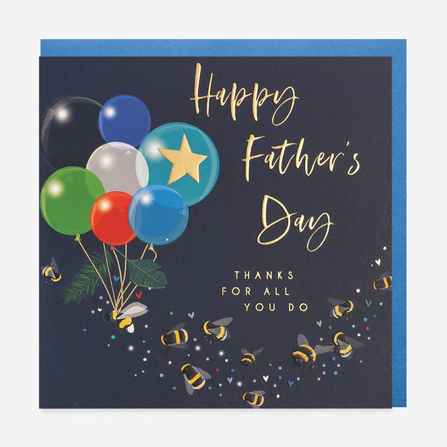 Fathers Day Card - Balloons & Bees