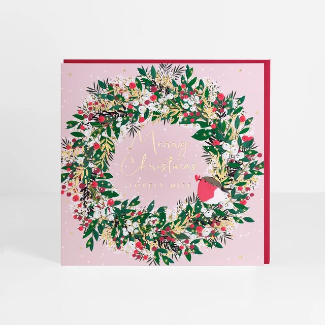Wife Wreath Christmas Card