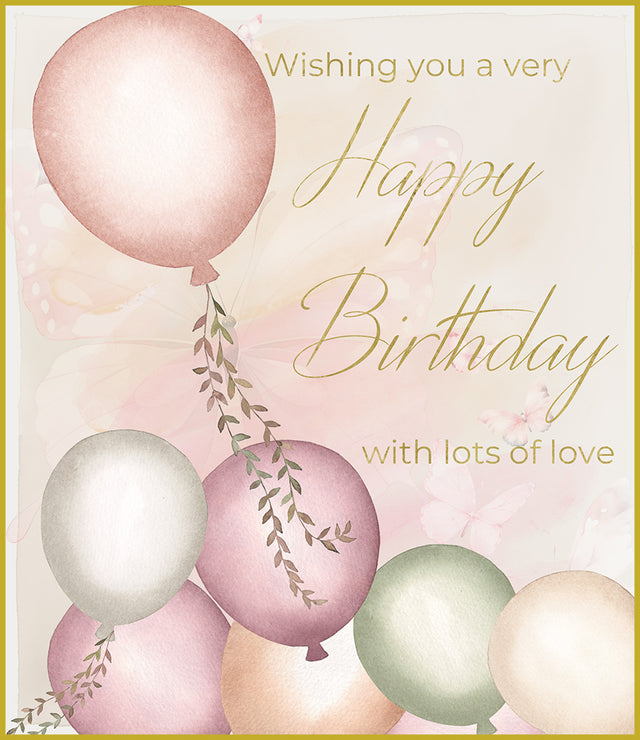 Happy Birthday Card - Balloons