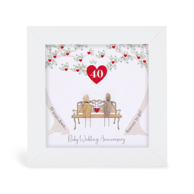 Mini Pebble Picture - Ruby Anniversary