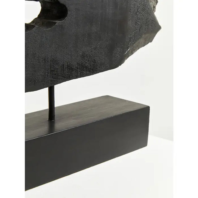 Black Rustic Horizontal Wood Slice Sculpture