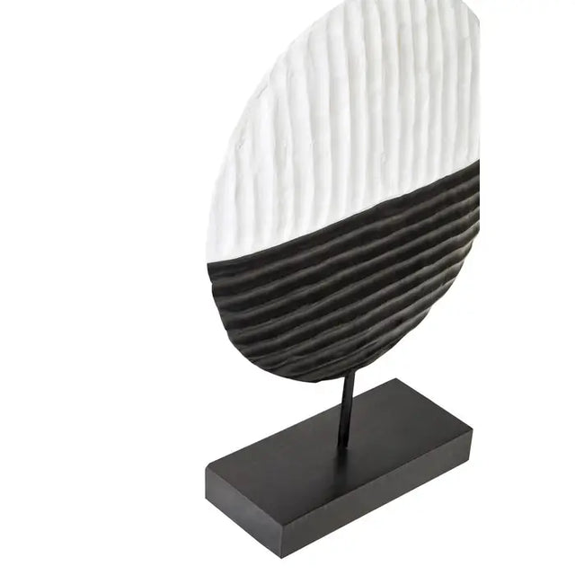 Black & White Rustic Circular Sculpture