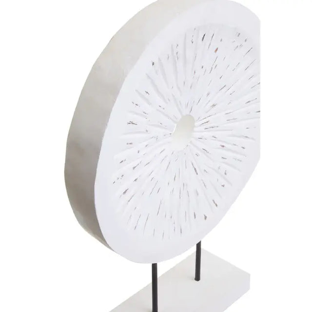 Rustic White Circular Sculpture - Large