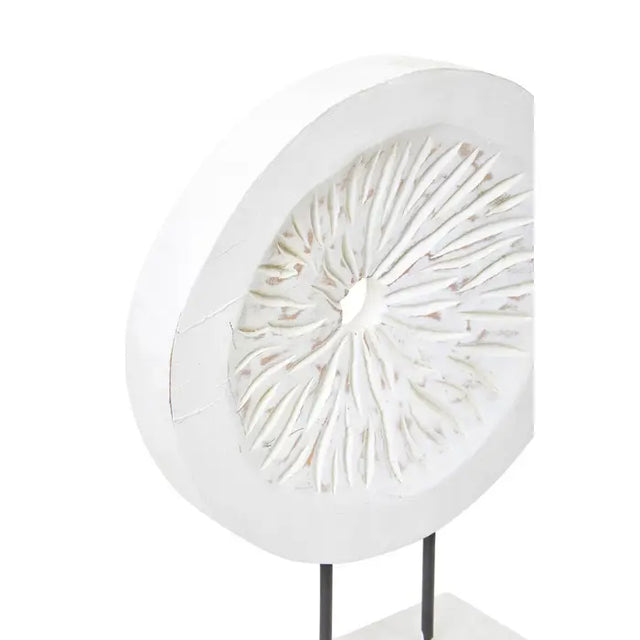 Rustic White Circular Sculpture - Small