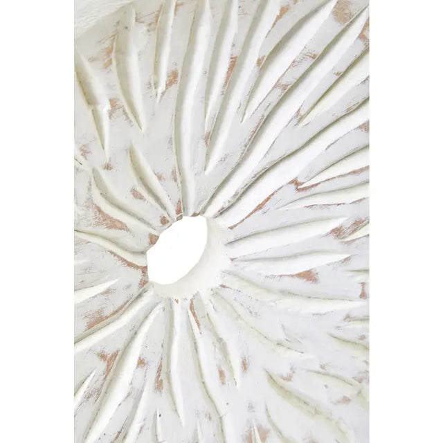 Rustic White Circular Sculpture - Small