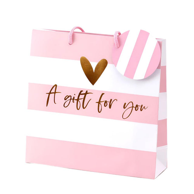 Belly Button Giftware Gift For You Pink Stripes Gift Bag Me