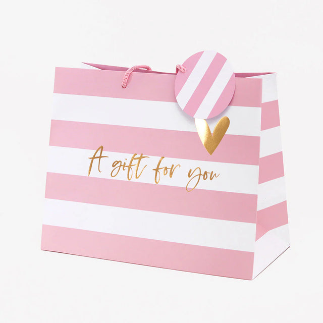 Pink Stripes Gift Bag - Tote