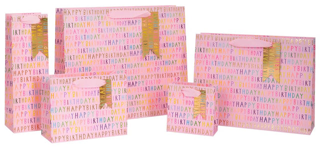 Pink Happy Birthday Bottle Bag