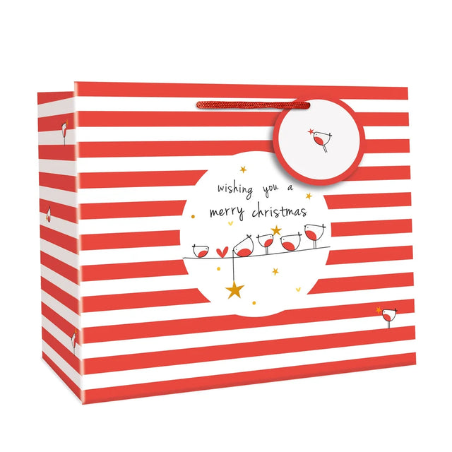 Robin & Stripes Christmas Bag - Tote