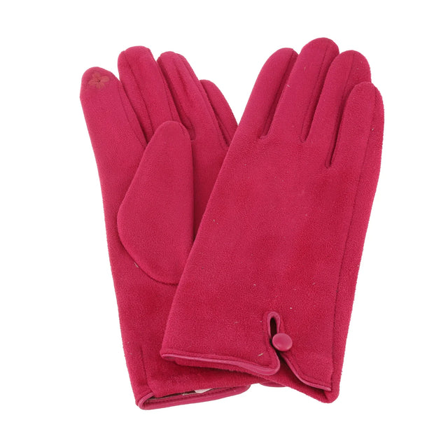 Button Detail Glove - Fuchsia