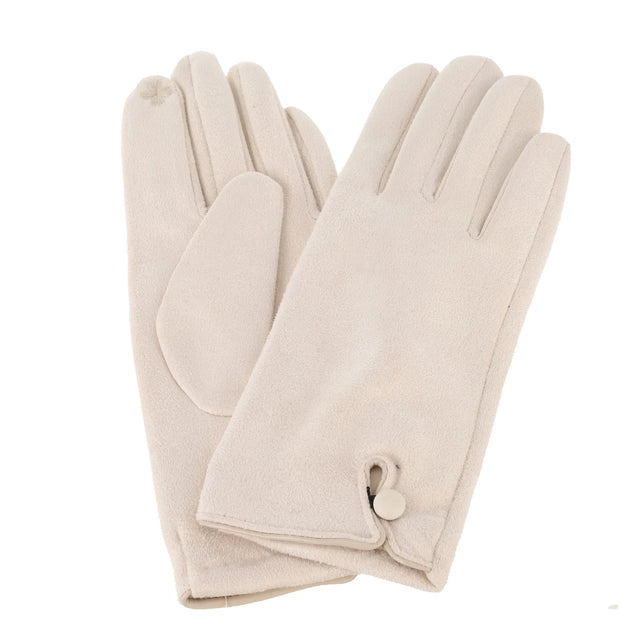 Button Detail Glove - Cream