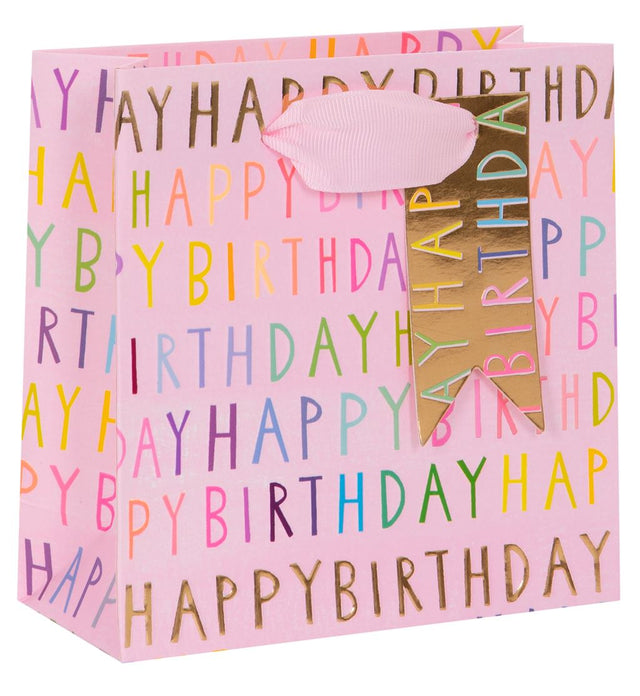 Happy Birthday Pink Gift Bag - Small